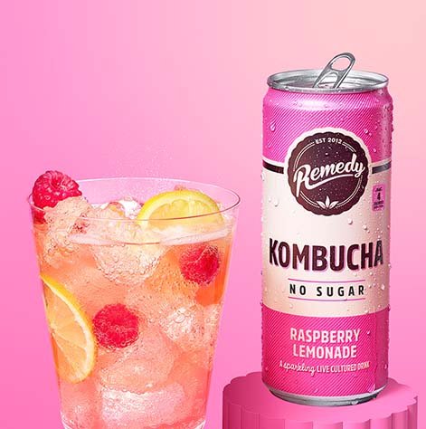 Remedy Kombucha Raspberry Lemonade can